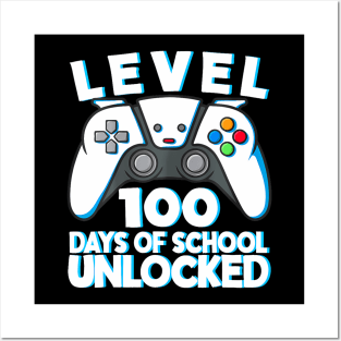 Video Gamer Level 100 Days Of School Unlocked  Student Posters and Art